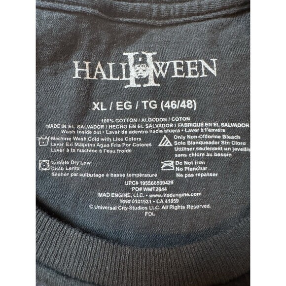 Halloween II Michael Meyers Men’s Graphic T-shirt Black Size XL Horror Movie - Picture 7 of 7